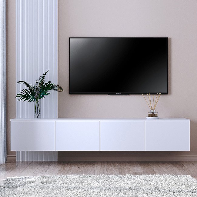 Купити Тумба ТВ "Капрі" навісна, К-506, Біла (180/33/35) на Mebli.Sale Недорого.