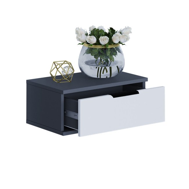 Купити Тумба приліжкова  "Токіо", Т-102 Антрацит / Білий мат (50/20/30) на Mebli.Sale Недорого.