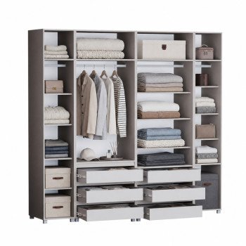 Шафа гардероб "Портленд" №27 К-825-L_К-823-С_К-823-С_К-825-R Кашемір (240/230/52), МДФ